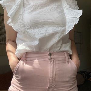 Universal Thread White Ruffle Sleeve Top